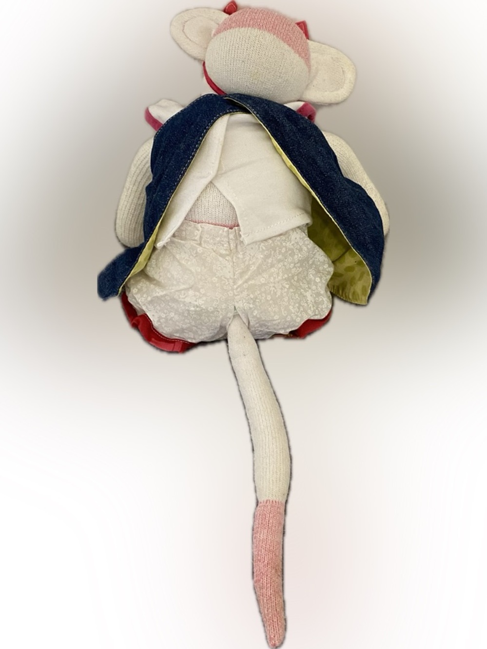 Feminine Stuffed Sock Monkey with Denim Dress!!! - Picture 4 of 7